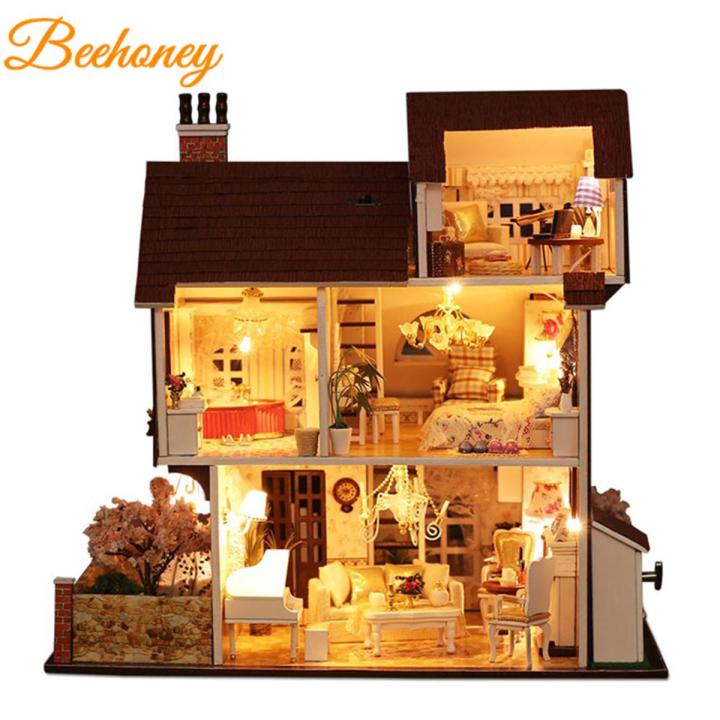 Dollhouse Diy Miniature House Kit Diy Handmade Craft Assembled