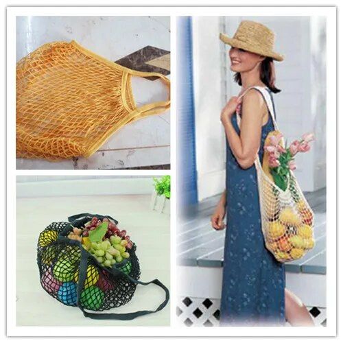 Reusable Shopping String Storage Mesh Bag Grocery Handbag Fishnet