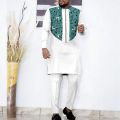 African Traditional Clothing for Men Dashiki Printed Coats Ankara Pants 2 Piece Set Tribal Suit Jacket Bazin Riche A2116061. 