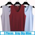 3Pieces/Lot Seamless Sleeveless Undershirt Tank Top Men Fitness Shirts Mens Bodybuilding Workout Vest Factory Outlet V Neck. 