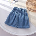 Summer Girls Denim Skirts Korean 2024 New Fashion Children Jeans Skirt Casual Loose Short Skirt for Baby 1-8years Clothing. 