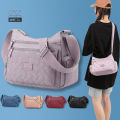New Women's Crossbody Bag Nylon Contrast Shoulder Bag Woven Large Capacity Multi-layer Simple Middle-Aged Mom Bag. 