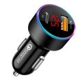 USB Car Charger Quick Charge QC3.0+PD Type C Mobile Phone LCD Display Fast Charging Adapter Phone Charger. 