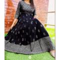 Gown Designed 1 Piece Long Kurti, China Linen Fabric Fashionable Stitched Long Kurti For Stylish Women/Girls. 