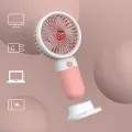 Convenient and ultra-quiet USB mini handheld wind power fan with portable phone holder student office small cooling fans. 