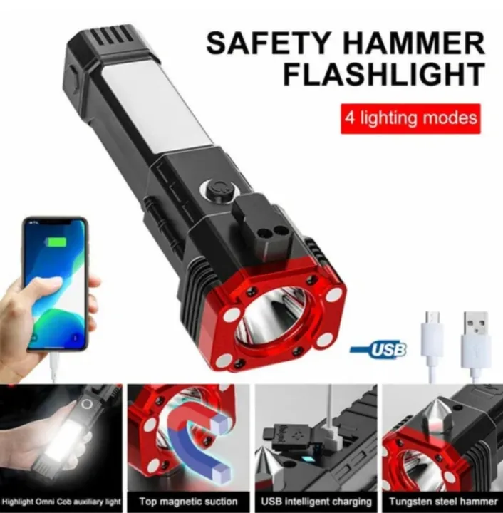 Super%20Bright%20Rechargeable%20Hammer%20LED%20Handheld%20Flashlight%20Portable%20Spotlight%204%20Mode%20New%20-%20Image%204