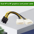 Graphics Card Power Cable Anti-deform Dual 4Pin to 8Pin Video Card Power Supply Cable. 