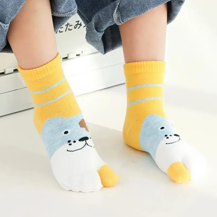 5%20Pairs%20New%20Style%20Children%20Pure%20Cotton%20Two%20Toed%20Tabi%20Socks%20for%20Kids%20Student%20Boys%20Girls%20Crew%20Cartoon%20Animal%20Split%20Thumb%20Toe%20Socks%20-%20Image%204