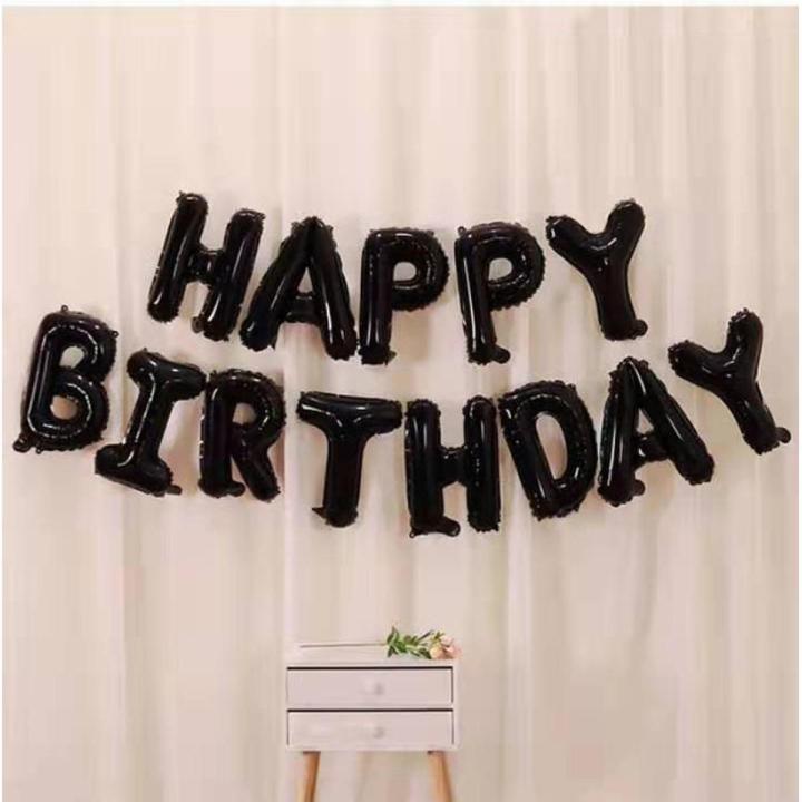 Happy Birthday Foil Balloon - Black