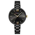 CURREN 9017 Stainless Steel Analog Watch For Women (Black). 