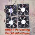 Cooling Fan gole and square 3"Inch 12V Cooling Fan 3" Inch 12V 80×80×25 mm Heatsink Coolar Cooling Fan Radiator Heat Dissipation Fan With 2 Wire Cable, 4 ps fan. 