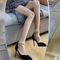 2024 Summer New Bridesmaid Pearl Bow Black Thin Heel High Heel Shoes Elegant High Heel Pointed Women's Single Shoes women shoes.