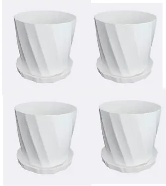 Camelia%20White%20Planter%206%20Inchi%204%20Pcs%20with%20Tray%20-%20Image%203