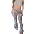 Women Boho Flare Pants High Waisted Stretch Bell Bottom Yoga Pants Hippie Flared Leggings 70s Wide Leg Palazzo Pants Trousers.