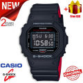 (Ready Stock) G .Shock  Men Watch Sport Watch DW5600 Dual Time Display Water Resistant Shockproof and Waterproof World Time LED Light Man Boy Sports Lover Wrist Watches with 2 Years Warranty DW-5600HR-1. 