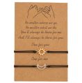 Cross-border Personality Sun, Moon and Stars Couple Bracelet Sun Moon Cutout Woven Adjustable Paper Card Bracelet 2 Wholesale. 