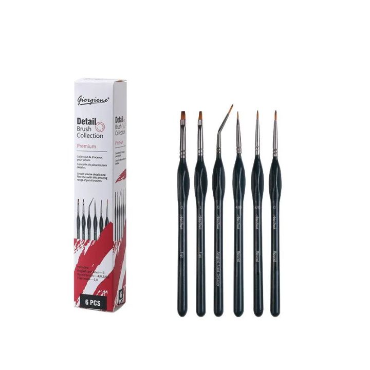 Giorgione%206%20pcs%20Nylon%20Hair%20Wooden%20Handle%20Detailed%20Paint%20Brushes%20set%20-%20Image%204