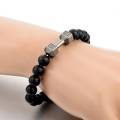 Gun Black Stone Dumbbell Bracelet Men - Bracelet For Men. 