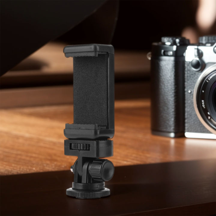 Camera%20Hot%20Shoe%20Phone%20Holder%20with%20Cold%20Shoe%20Mount%20Smartphone%20Clip%20RotateAdjustable%20Clamp%20Holder%20for%20Canon%20Nikon%20Sony%20DSLR%20Camera%20-%20Image%202