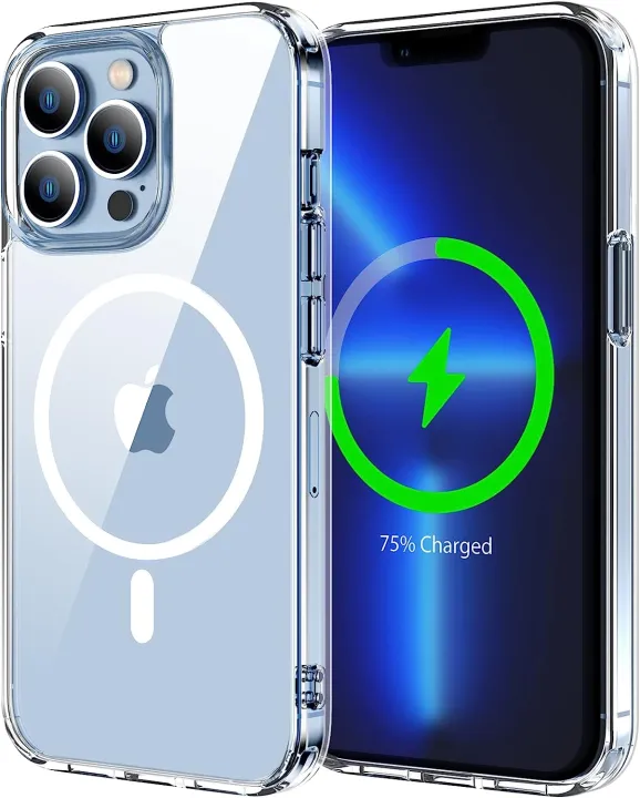 For%20Apple%20iPhone%2013%20Pro%20Max%20MagSafe%20Compatible%20Shockproof%20Transparent%20Slim%20Fit%20Wireless%20Charging%20supported%20Frosted%20Border%20Phone%20Back%20Case%20Mobile%20Cover-ELF%20-%20Image%203