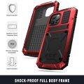 For iPhone 13 Pro Max R-JUST Shockproof Waterproof Dust-proof Metal + Silicone Protective Case with Holder. 