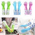 High Quality Silicone Kitchen Hand Gloves for Dish Washing - 1 Pair (2 pcs).