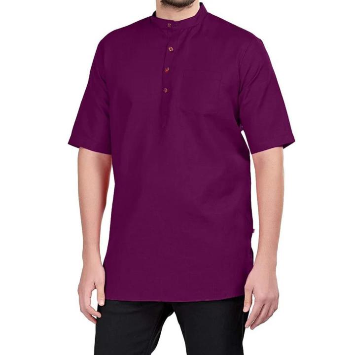 Men's half sleeve Shirts Katua Design Short Ethnic wear Short Fatua Full Sleeve Clothing for Men's Wear -T Shirt - T Shirt