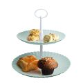 2 Tier Stainless steel Round Cupcake Stand Wedding Birthday Cake Display Tower dropshipping Dessert Table Candy Fruit Plate 2022.