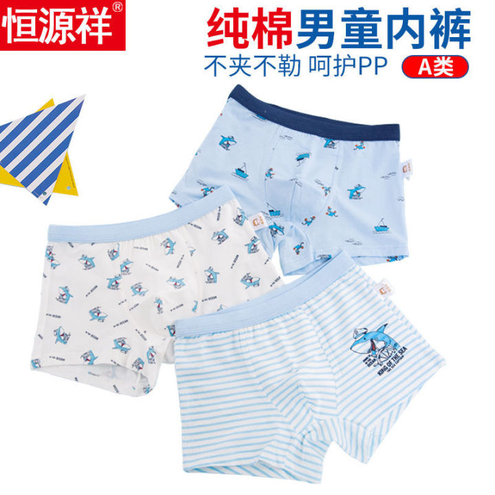 Hengyuanxiang Boys' Underwear Pure Cotton Boyshorts Summer Children's Boxers Thin Medium and Large Children's Underwear12Little Boy15