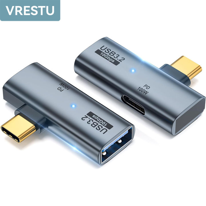 2 in 1 USB C OTG Cable Adapter Type-C Male to USB-C Female 100W PD Fast ...