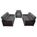 S-1261 Malaysiyan Process Wood Box Design Wooden Sofa Set - 2+2+1. 