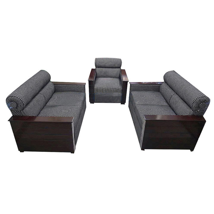 S-1261 Malaysiyan Process Wood Box Design Wooden Sofa Set - 2+2+1