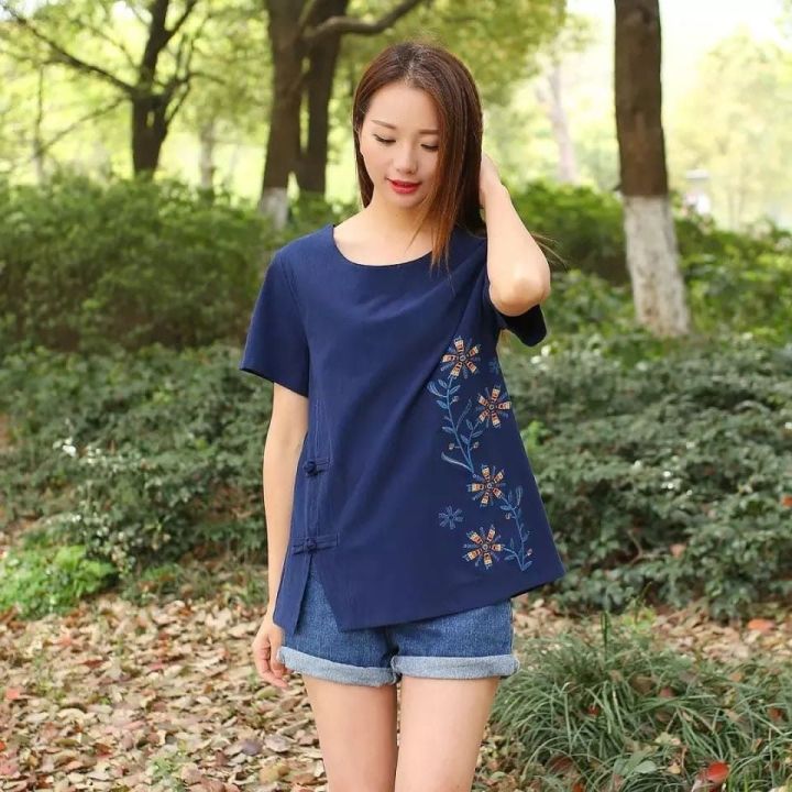 Short%20Sleeve%20T%20Shirt%20For%20Women%20-%20Blue%20-%20Image%203