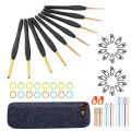 KRABALL Crochet Hooks Set Soft Handle Crochet Weave Knitting Needles Kit Needle Set Weave Craft Tools With Bag. 