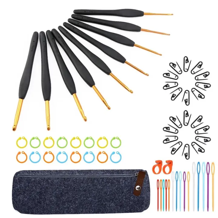 KRABALL%20Crochet%20Hooks%20Set%20Soft%20Handle%20Crochet%20Weave%20Knitting%20Needles%20Kit%20Needle%20Set%20Weave%20Craft%20Tools%20With%20Bag%20-%20Image%207