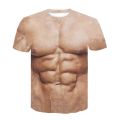 Men's T-shirt Summer Funny Body Six-pack abs Muscle T Shirt Camisetas Hombre 3D Print Short Sleeve Fitness Shirt Streetwear.