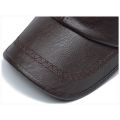 Leather Cap for Men Solid Winter Pu Leather Baseball Caps Snapback Hat Bone Masculino Fitted Hats. 