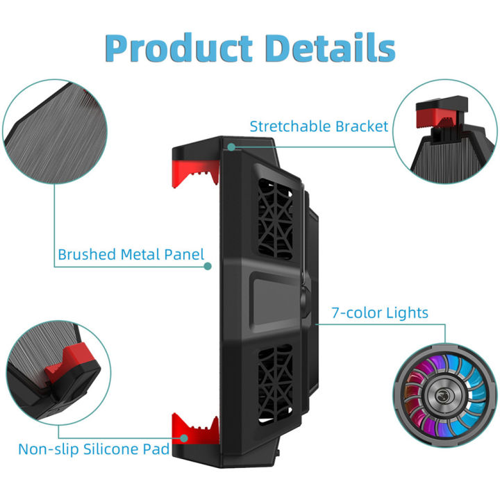 Group%20Vertical%20Cell%20Phone%20Cooler%20Radiator%20With%20RGB%20Ambient%20Light%2059%C2%B0F-64%C2%B0F%20High%20Speed%20Semiconductor%20Heatsink%20Cooling%20For%205-7.5%20Inches%20Phone%20-%20Image%202