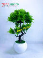 Artificial Bonsai Tree (35Cm Long+Wide) In Plastic Pot For Office, Home, Reading Table Decoration - Home Decoration Item - Home Decoration Item - artificial flower. 