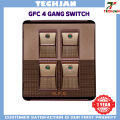 GFC 4 Gang Switch Light Switch Fan Switch. 
