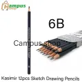 Kasimir 12pcs Graphite Sketching Pencils Professional Sketc;6h Pencils Set for Drawing 6B,7B,8B,10B. 