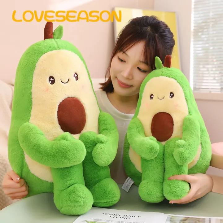 Loveseason Get Cozy with Cute Cartoon Avocado Plush Toy The Perfect Fluffy Fruit Doll for Any Lover Use It As A Sleeping Pillow Home Decoration Or Gift Birthdays Christmas Its Fine Craftsmanship Durable Design Make Must-have Plushie Collection