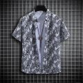 【14 colors】Men's Tropical Short Sleeve Printed Shirt Unisex Casual Tops.
