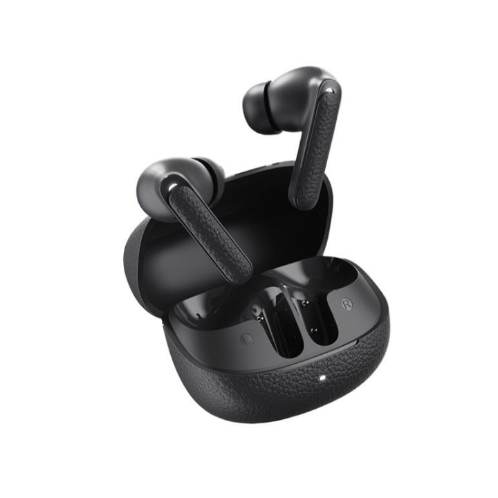 QCY HT15 ANC Earbuds 45dB Active Noise Cancellation, 6mic Ai-based ENC for Call, Premium Leather Texture Design, 10mm Woolen-paper Bio-diagram Driver for best Sound quality Wireless TWS Earbuds