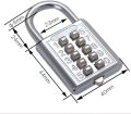 10 Digit Push Button Combination Padlock, 5 Digit Locking Mechanism, Chrome Plated Push Button Combination Padlock Security Lock. 