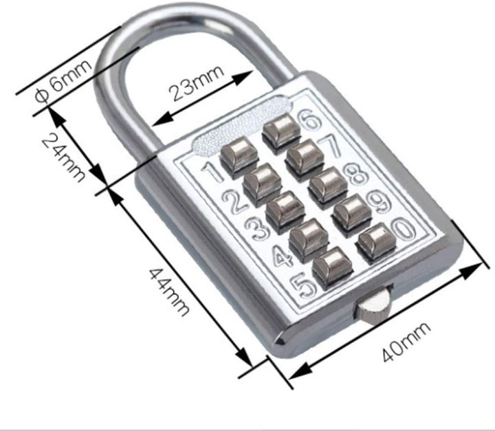 10%20Digit%20Push%20Button%20Combination%20Padlock,%205%20Digit%20Locking%20Mechanism,%20Chrome%20Plated%20Push%20Button%20Combination%20Padlock%20Security%20Lock%20-%20Image%204