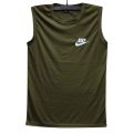 Olive Color Sleeveless T-Shirt for Men(Megi Hata) imported by BUYFAST - T Shirt. 