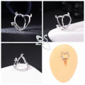 ZS 1 Piece Butterfly Shape 14G Belly Button Ring CZ Crystal Navel Piercings Click Reverse Curved Navel Barbell Body Jewelry 10MM.
