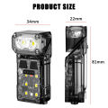 Multi-function portable mini keychain light led high bright flashlight dual light source outdoor camping fishing tool head lamp. 