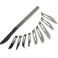 (New)Multipurpoe terile 10Pc 11 #/15 # Carbon teel urgical calpel Blade 3 # Handle.